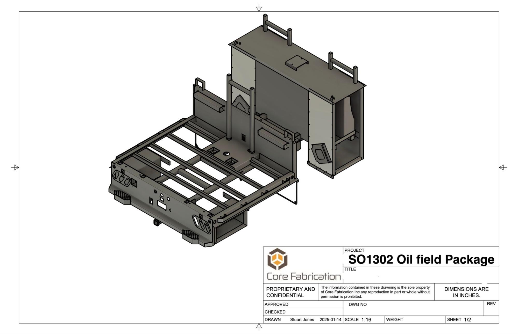Schematic illustrating custom oilfield deck build for RAM 5500