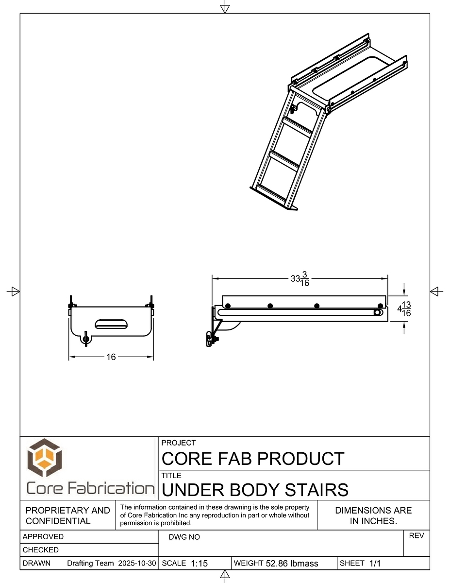 Drawing of under body stairs