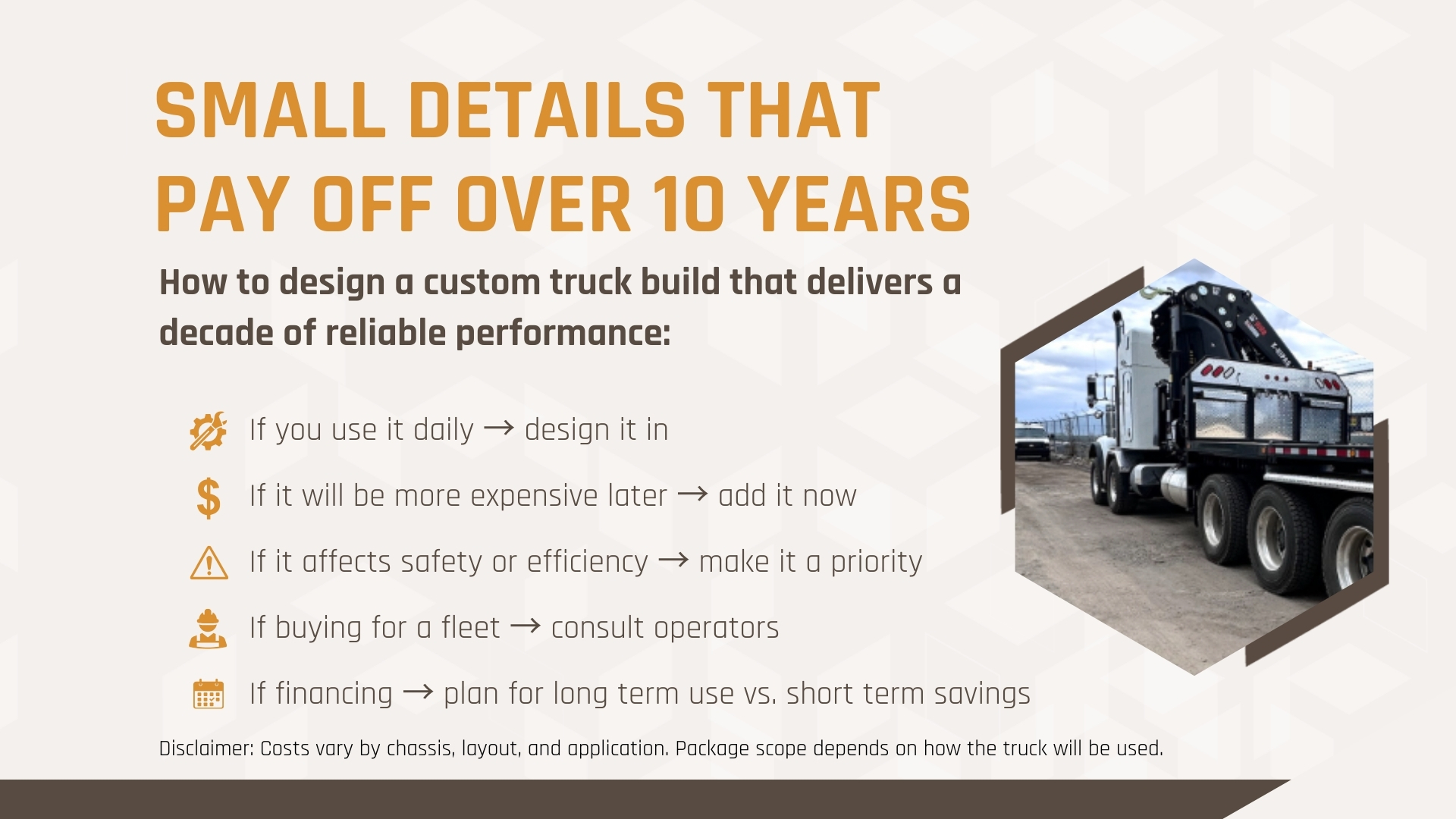 Infographic on what customizations Pay Off Over 10 Years